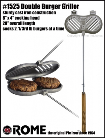 Rome Industries Hamburger Griller für offenes Feuer, Herd, Grill Rome Industries Hamburger Griller (doppelt) für offenes Feuer